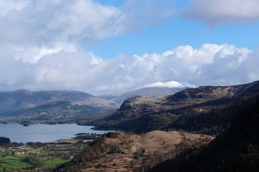 view Derwent and Borrowdale from Castle Crag