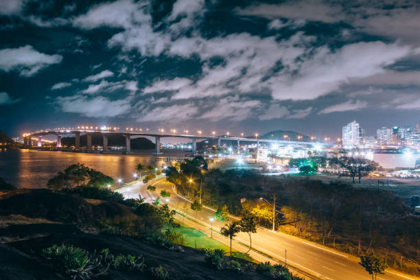 istock Cloudy night at the city 1140157895