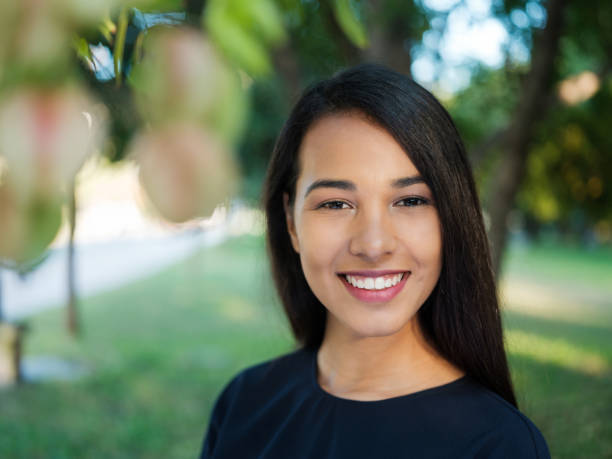 istock Confident young latin woman looking at camera 1140158212