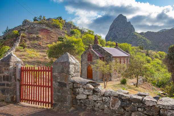 little church in the highland of Saint Helena Island in the middle of the south atlantic ocean between Africa and South America