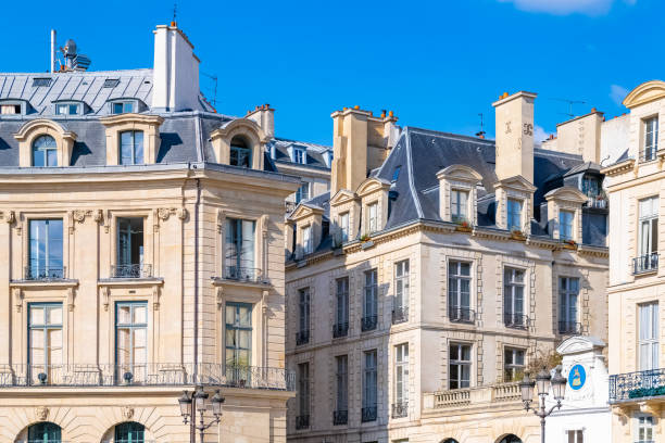 istock Paris, beautiful buildings place des victories 1140160209