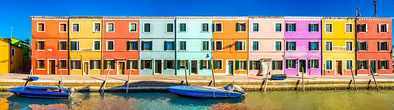 famous old town of the village burano in italy near venice