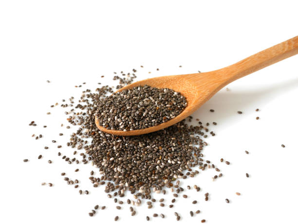 istock Chia seeds in wooden spoon 1140162785