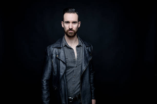 istock Attractive man wearing a leather jacket 1140163493