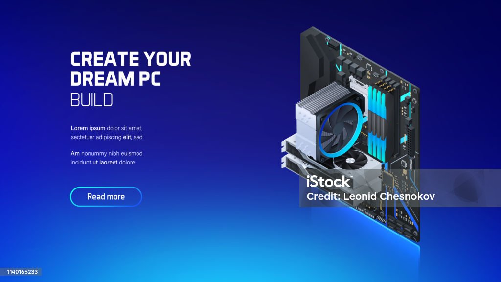 Computer Assembly Background Gaming Assembly Computer Components Stock Illustration - Download Image ...