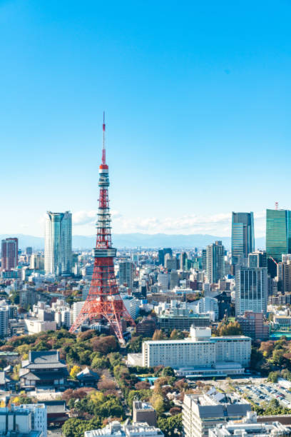 istock Tokyo Tower, Japan - communication and observation tower. It was the tallest artificial structure in Japan until 2010 when the new Tokyo Skytree became the tallest building of Japan. 1140165669