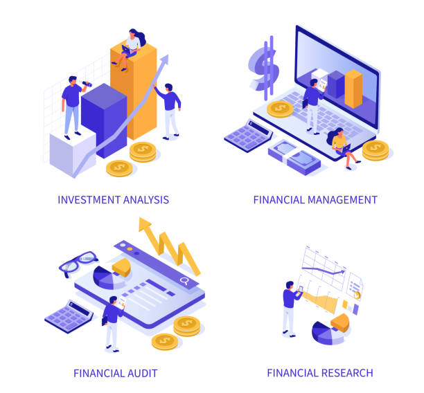 financial Financial concept banners. Can use for infographics, hero images. Flat isometric vector illustration isolated on white background. banking illustrations stock illustrations