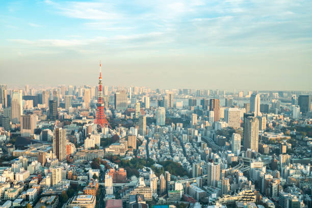 istock Tokyo Tower, Japan - communication and observation tower. It was the tallest artificial structure in Japan until 2010 when the new Tokyo Skytree became the tallest building of Japan. 1140166260