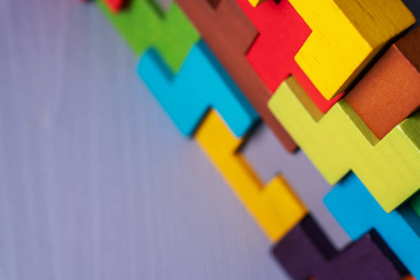 istock Geometric shapes on a wooden background. 1140166418