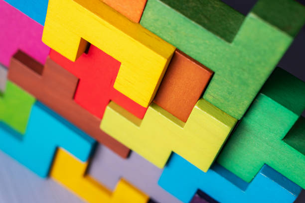 istock Geometric shapes on a wooden background. 1140166421