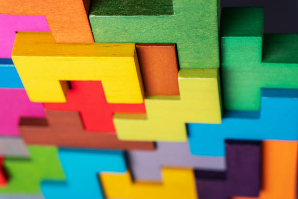 istock Geometric shapes on a wooden background. 1140166425