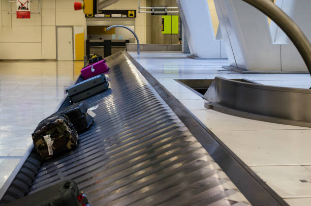 istock Conveyor luggage airport belt 1140167506