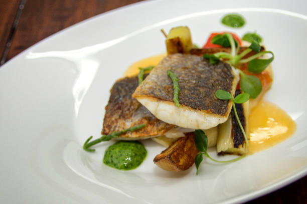 istock Gourmet dish with fish fillet 1140167777