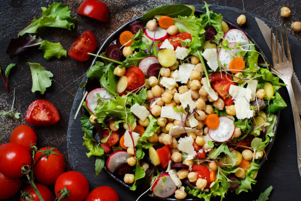istock Chickpea salad with vegetables and microgreens 1140168020