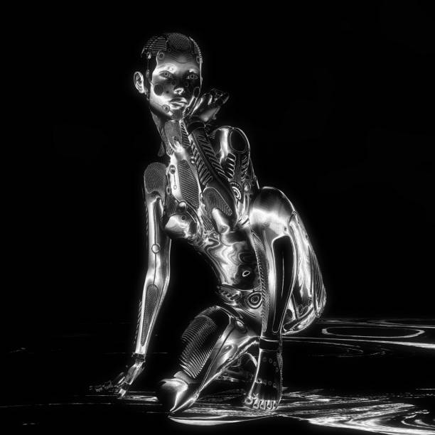 istock 3D Illustration of a female Cyborg 1140168462