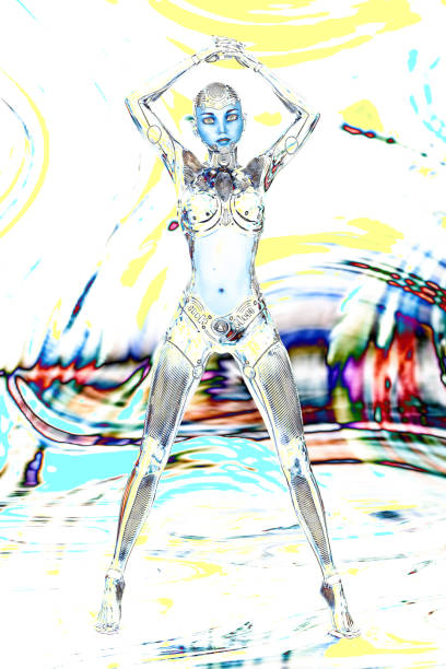 istock 3D Illustration of a female Cyborg 1140168463
