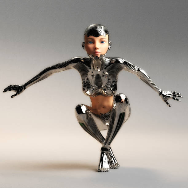 istock 3D Illustration of a female Cyborg 1140168483