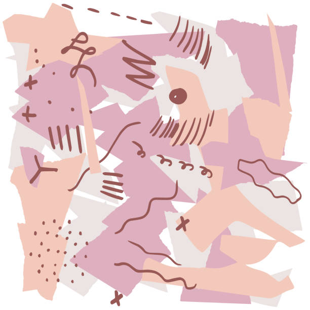istock Creative abstract background with different shapes. Collage of cut out paper. Modern abstract design for paper, covers, fabrics, interior items and other users. 1140170327