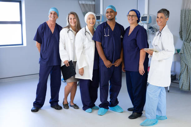 istock Doctors and surgeons standing in a clinic 1140174114