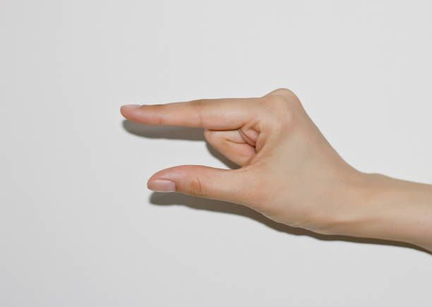 istock Hand showing size gesture isolated on white 1140180852