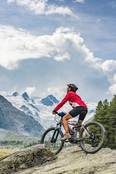 Mountainbiking in Engadine valley Switzerland