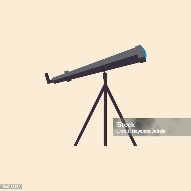 Telescope Vector Icon Stock Illustration - Download Image Now - Apartment, Hand-Held Telescope, Illustration