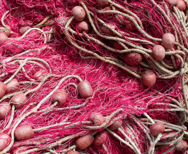 istock red fishing nets with floats 1140183380