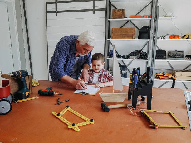 istock Grandfather teaching his grandson 1140183997
