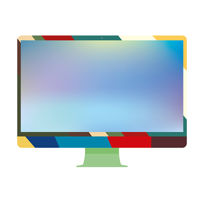 Computer Display With Blank Screen Front View Computer Screen Isolated ...