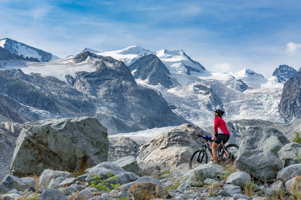 istock Mountainbiking in Engadine valley Switzerland 1140186553