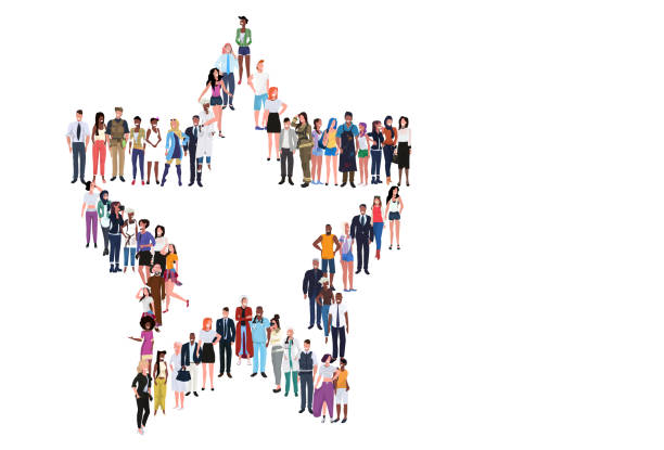 istock mix race people group different occupations standing together in star shape rating concept male female workers full length horizontal flat white background 1140188511