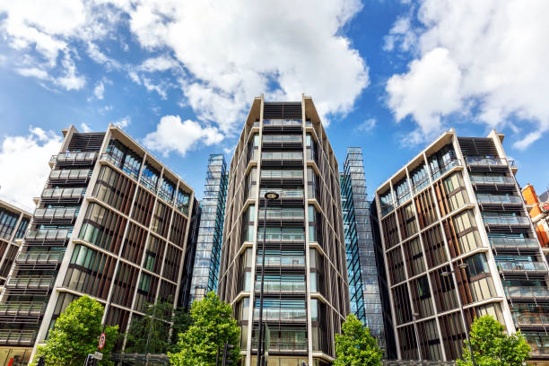 Contemporary modern luxury flats in Knightsbridge London stock photo