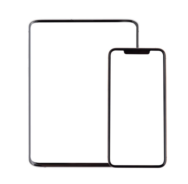istock Smartphone and tablet with empty white screen. Smartphone and tablet on white background. 1140201606