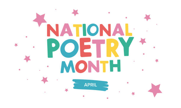 National Poetry Month in April. Poster with handwritten lettering. Poetry Festival in the United States and Canada. Literary events and celebration. Greeting card, invitation, poster, banner or background. Vector National Poetry Month in April. Poster with handwritten lettering. Poetry Festival in the United States and Canada. Literary events and celebration. Greeting card, invitation, poster, banner or background. Vector poetry stock illustrations