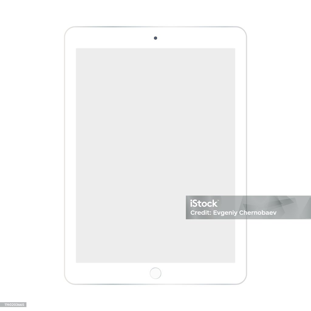 Gray Tablet Screen White Tablet With Grey Empty Screen Vector Eps10 Table Ipad Vector Flat ...