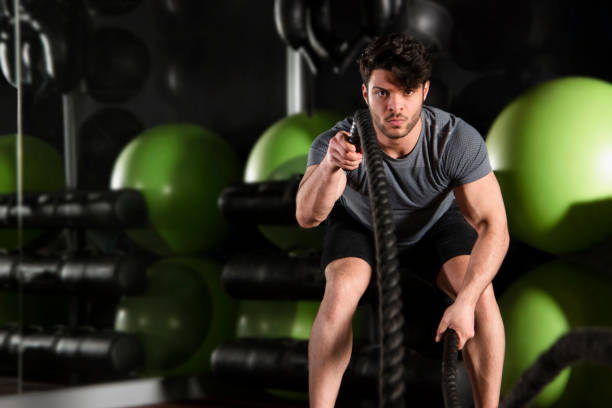istock Young Athlete Doing Cross Training in Gym 1140204014