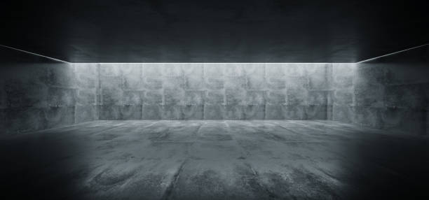 istock Grunge Concrete Bright Sci Fi Modern Empty Hall Garage Tunnel Corridor With White Lights Led Studio Contrast Look Reflective Texture Room Architecture Cement Background 3D Rendering 1140204253