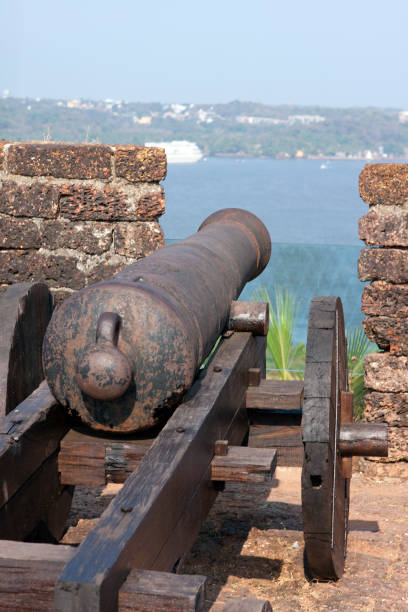 istock Gun on a ancient fort wall. India. Goa. 1140205524
