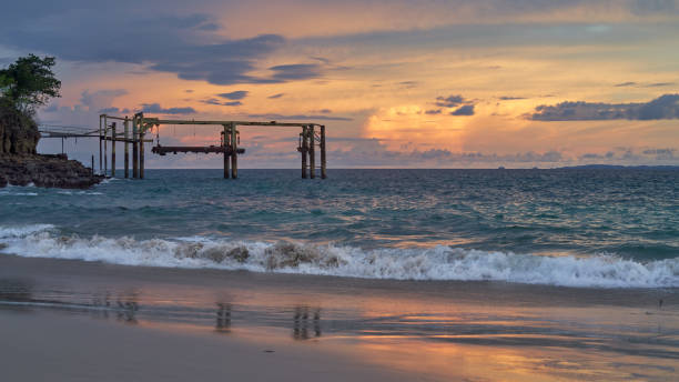 East pacific sunrise on Contadora island Archipelago Las Perlas, Panama, pacific side isla contadora stock pictures, royalty-free photos & images