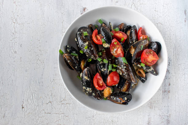 istock Seafood dish of cooked mussels 1140208110