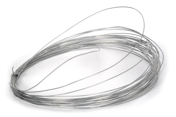 istock Small steel wire roll for homeworks, close up isolated on white background. 1140209358