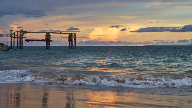 East pacific sunset on Contadora island Archipelago Las Perlas, Panama, pacific side isla contadora stock pictures, royalty-free photos & images