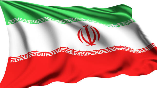 istock flag of Iran with fabric structure in the wind 1140211063