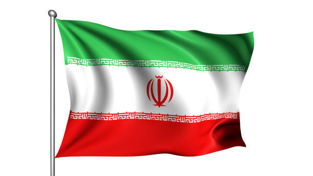 istock flag of Iran with fabric structure in the wind 1140211064