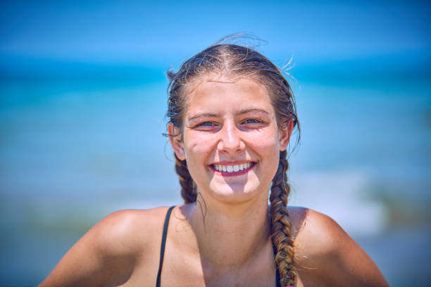 istock Happy Girl having fun on tropical beach 1140213717