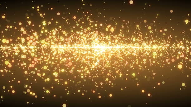 istock Many glittering swirl particles fly in space, holiday and festive 3d rendering background, computer generated 1140216603