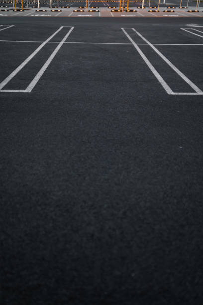 istock Empty parking lots during Golden Hour sunset at a popular typical Shopping centre 1140216862