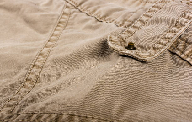 istock clothing items washed cotton fabric texture with seams, clasps, buttons and rivets 1140221123