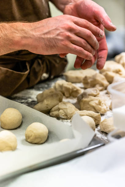 istock Male Chef Preparing Bread Dough for Selfmade Bread and Patties 1140222885