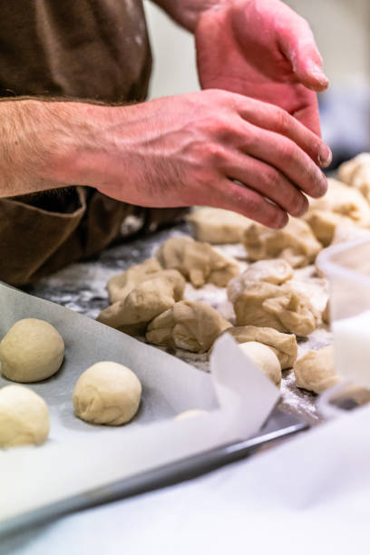 istock Male Chef Preparing Bread Dough for Selfmade Bread and Patties 1140222901